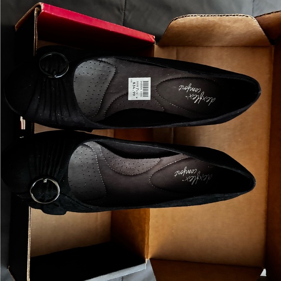 Black suede Wedge heels size 7.5 - Picture 3 of 8